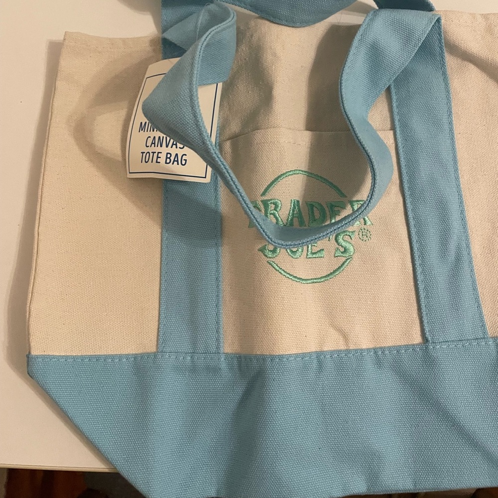 Mi Blue and White Canvas Tote BagMini
